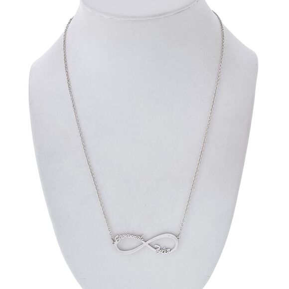 Vintage Soufeel Sterling Silver 925 Savannah Tyler Cutout Infinity Name Necklace - Picture 3 of 5